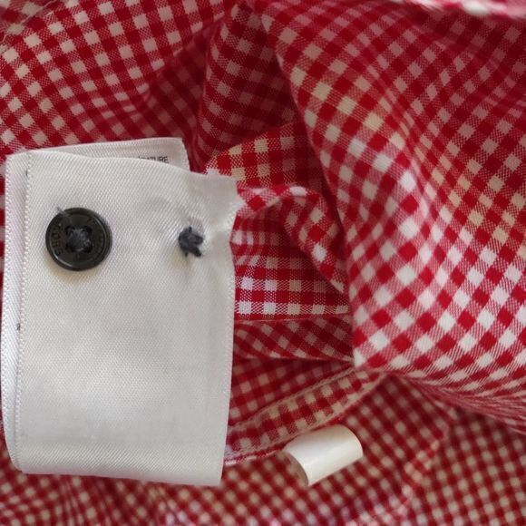 Michael Kors Red Gingham Tailored/Classic Fit Long Sleeve Button Down Size XL - Picture 9 of 9